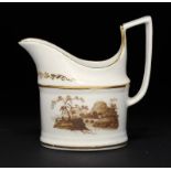 A PINXTON CREAM JUG, 1796-1813 painted with rural landscapes, 11cm h This jug would appear to be