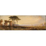 CHARLES VACHER, NWS (1818-1883) SUNSET NEAR ROME; ROMAN RUINS two, the first with the artist's