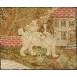 A REGENCY WOOLWORK PICTURE OF A SPANIEL, C1820-30 28 x 34cm, ebonised cavetto frame ++Long