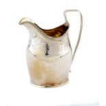 A GEORGE III SILVER ENGRAVED OVAL CREAM JUG 11cm h, by Peter, Ann and William Bateman, London