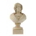 GIUSSEPE BENASSI (FL MID 19TH C) PORTRAIT BUST OF AUGUSTA FRANCES SCOTT OF BETTON STRANGE HALL