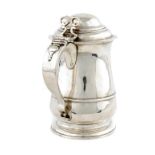 A GEORGE III SILVER TANKARD the handle engraved with contemporary inscription The Gift of RD to