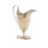 A GEORGE III SILVER BRIGHT CUT HELMET SHAPED CREAM JUG 14cm h, by Peter and Ann Bateman, London