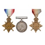 WORLD WAR ONE, PAIR 1914-15 Star and British War Medal, 1040 PTE F C GARFORTH 3-CO OF LOND Y and