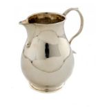 A GEORGE II SILVER CREAM JUG 8cm h the underside with contemporary scratched initials E.C/R.R and