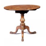 A GEORGE III MAHOGANY TRIPOD TABLE, C1780 with birdcage type action, 74cm h, 92cm diam ++Birdcage