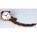 A TAVANNES WATCH CO 9CT GOLD LADY'S WRISTWATCH ON EXPANDING GOLD BRACELET, IMPORT MARKED GLASGOW,