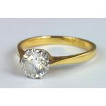 A DIAMOND SOLITAIRE RING,  IN 18CT GOLD, 2.3G