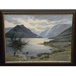 SAM CHADWICK - CRUMMOCK WATER, SIGNED, OIL ON CANVAS BOARD