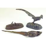 ANIMALIA SCHOOL - A PAIR OF BRONZE SCULPTURES OF PHEASANTS, LATE 19TH CENTURY, ONE DAMAGED