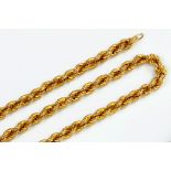A 9CT GOLD ROPE NECKLACE, 10G