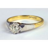 A DIAMOND SOLITAIRE RING, IN GOLD MARKED 18CT PLAT, 3.6 G