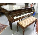 A CRAMER MAHOGANY 4' 6'' GRAND PIANO AND A DUET STOOL