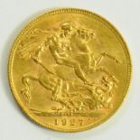 GOLD COIN.  SOVEREIGN, 1927SA