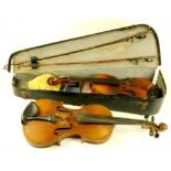 TWO VIOLINS AND BOWS