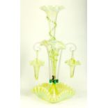 A VICTORIAN SEMI OPALESCENT GLASS FLOWER STAND