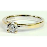 A DIAMOND SOLITAIRE RING, WITH ROUND BRILLIANT CUT DIAMOND IN 18CT WHITE GOLD, 3.2G, SOLD WITH