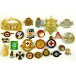 A SMALL COLLECTION OF BRITISH METAL CAP AND OTHER BADGES, SEVERAL ENAMEL, EARLY 20TH CENTURY AND