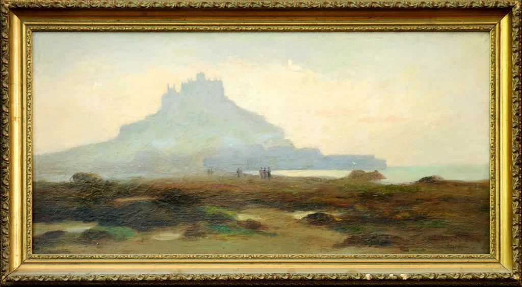 JOHN ISAAC RICHARDSON - ST MICHAEL'S MOUNT AT DAWN, SIGNED, OIL ON CANVAS