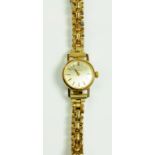 AN OMEGA 9CT GOLD LADY'S WRISTWATCH, 18.8G GROSS