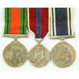 POLICE LONG SERVICE AND GOOD CONDUCT MEDAL, GVI, INSPR HAROLD HARTLEY, MOUNTED WITH DEFENCE MEDAL