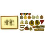 WWI PAIR BRITISH WAR MEDALS AND VICTORY MEDAL 32864, PTE R A BRITTAIN NORF R, FIBRE TAGS, CAP