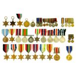 WORLD WAR II MISCELLANEOUS MEDALS, COMPRISING 1939 - 1945 STAR (4), ATLANTIC STAR, ITALY STAR,