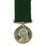 VOLUNTEER LONG SERVICE AND GOOD CONDUCT MEDAL, QV, FIRST TYPE, UNNAMED