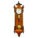 A WALNUT VIENNA WALL CLOCK, CIRCA 1900