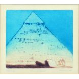 ROBERT KING - PYRAMID AT SUNSET, ETCHING WITH AQUATINT PRINTED IN COLOUR, SIGNED BY THE ARTIST IN