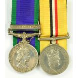 GENERAL SERVICE/IRAQ, PAIR, GENERAL SERVICE MEDAL, ONE CLASP NORTHERN IRELAND AND IRAQ MEDAL,