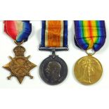 WORLD WAR I, GROUP OF THREE, 1914 -15 STAR, BRITISH WAR MEDAL AND VICTORY MEDAL, 75451 SPR W GRANT