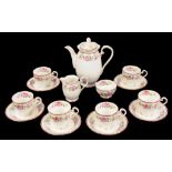 A ROYAL GRAFTON BONE CHINA FLORAL COFFEE SERVICE