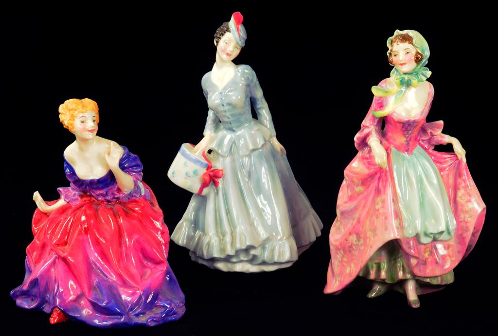 THREE ROYAL DOULTON FIGURES COMPRISING MIDINETTE HN2090, SUZETTE HN1487 AND LADY FAYRE HN1265