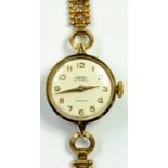 A TREBEX 9CT GOLD LADY'S WRISTWATCH, 13.4G GROSS