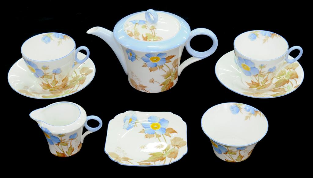 A SHELLEY FLORAL TEA SERVICE, PATTERN W12529