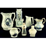 JOHN WESLEY AND METHODISM - A SMALL GROUP OF 19TH CENTURY COMMEMORATIVE POTTERY, INCLUDING A WHITE