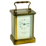 A BRASS CARRIAGE CLOCK, THE ENAMEL DIAL INSCRIBED MATTHEW NORMAN LONDON