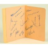 AUTOGRAPHS.  CRICKET, NEW ZEALAND FOURTH TOURING TEAM, 1949, A LEAF FROM AN ALBUM SIGNED BY ALL