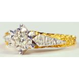 A DIAMOND SOLITAIRE RING IN 18CT GOLD, 3.2G