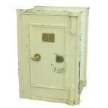 A SAFE WITH BRASS PLAQUE E W WILSON MANUFACTURER OF FIRE & THEFT PROOF SAFES, BIRMINGHAM , 80CM H;