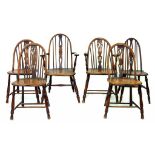 TWO AND A SET OF FOUR ERCOL STYLE DINING CHAIRS