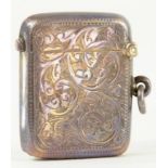 AN EDWARD VII SILVER VESTA CASE, BIRMINGHAM 1901