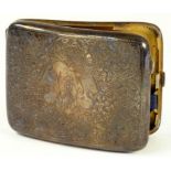 A GEORGE V SILVER CIGARETTE CASE, BIRMINGHAM 1918, 5OZS