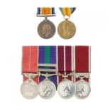 WORLD WAR ONE PAIR AND POST 1945 FAMILY GROUP  British War Medal and Victory Medal 29051 PTE H D