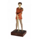 A PAINTED WAX STATUETTE OF JEAN FORBES-ROBERTSON IN THE ROLE OF PETER PAN,   MODELLED BY AGATHA