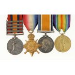 ANGLO BOER - WORLD WAR ONE GROUP OF FOUR Queen's South Africa Medal, four clasps Cape Colony, Orange