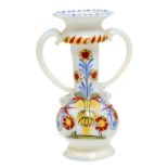 A BOHEMIAN ENAMELLED MILCHGLAS VASE, LATE 18TH C 14.5cm h ++In fine condition