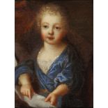 FOLLOWER OF PIERRE MIGNARD PORTRAIT OF A CHILD oil on canvas, 17.5 x 13cm ++Lined in the 19th c