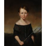 ENGLISH SCHOOL, EARLY 19TH C PORTRAIT OF A CHILD   half length holding a whip, oil on canvas, 59 x